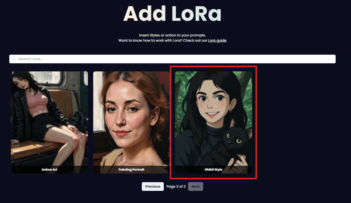ClipMode Lora Library Ghibli Style